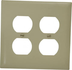 Pass & Seymour - 2 Gang, 4-11/16 Inch Long x 2-15/16 Inch Wide, Standard Outlet Wall Plate - Duplex Outlet, Ivory, Nylon - Caliber Tooling