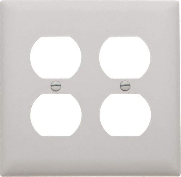 Pass & Seymour - 2 Gang, 4-11/16 Inch Long x 2-15/16 Inch Wide, Standard Outlet Wall Plate - Duplex Outlet, White, Nylon - Caliber Tooling