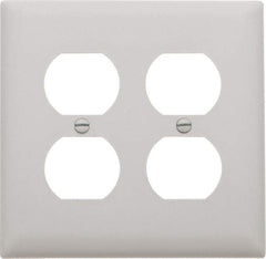 Pass & Seymour - 2 Gang, 4-11/16 Inch Long x 2-15/16 Inch Wide, Standard Outlet Wall Plate - Duplex Outlet, White, Nylon - Caliber Tooling