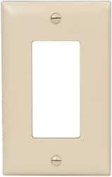 Pass & Seymour - 1 Gang, 4-11/16 Inch Long x 2-15/16 Inch Wide, Standard Switch Plate - Decorator Switch, Ivory, Nylon - Caliber Tooling