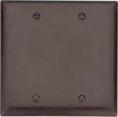 Pass & Seymour - 2 Gang, 4-3/4 Inch Long x 4-11/16 Inch Wide, Standard Blank Wall Plate - Blank, Brown, Nylon - Caliber Tooling