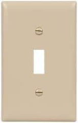 Pass & Seymour - 1 Gang, 4-11/16 Inch Long x 2-15/16 Inch Wide, Standard Switch Plate - Toggle Switch, Ivory, Nylon - Caliber Tooling