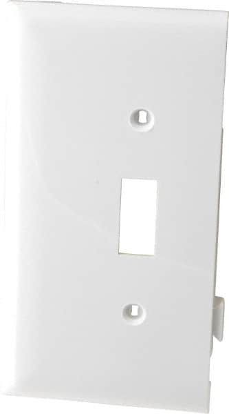 Pass & Seymour - 1 Gang, 4.9062 Inch Long x 2.4687 Inch Wide, Sectional Switch Plate - Toggle Switch End Panel, White, Nylon - Caliber Tooling