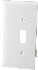 Pass & Seymour - 1 Gang, 4.9062 Inch Long x 2.4687 Inch Wide, Sectional Switch Plate - Toggle Switch End Panel, White, Nylon - Caliber Tooling