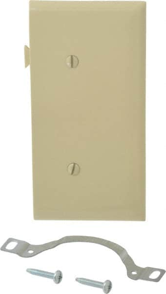 Pass & Seymour - 1 Gang, 4.9062 Inch Long x 2.4687 Inch Wide, Blank Wall Plate - Blank, Ivory, Nylon - Caliber Tooling