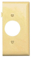 Pass & Seymour - 1 Gang, 4.9062 Inch Long x 2.4687 Inch Wide, Sectional Wall Plate - Single Outlet End Panel, Ivory, Nylon - Caliber Tooling