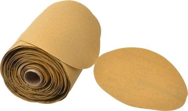 3M - 6" Diam, 100 Grit FEPA, Aluminum Oxide Adhesive PSA Disc - Fine Grade, Gold, A Weighted Backing, Flexible, Use with Random Orbital Sanders - Caliber Tooling