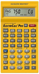 Calculated Industries - 8-Digit LCD with Annunciator-Legends 30 Function Handheld Calculator - 5/8" x 2-1/2" (15.88mm x 63.5mm) Display Size, Yellow, CR-2032 Powered, 9" Long x 8-1/2" Wide x 1-1/2" High - Caliber Tooling