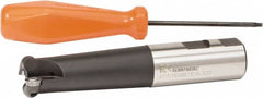 Kennametal - 3/4" Cut Diam, 1" Shank Diam, 5.28" OAL, Indexable Ball Nose End Mill - Caliber Tooling