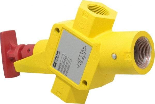 Parker - 1" NPT Safety Lockout Valve - 3-Way, 2 Position, Handle, 9.5 CV Rate, 250 Max psi & 160°F Max Temp - Caliber Tooling