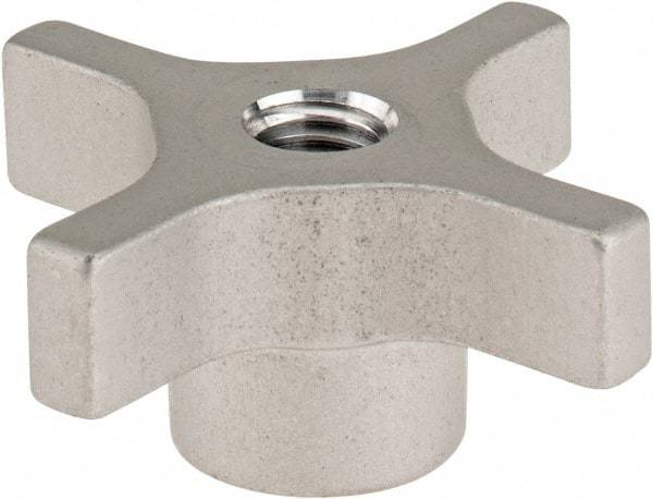 Gibraltar - 63.5mm Head Diam, 4 Point Lobed Knob - M12x1.75 Hole, Aluminum - Caliber Tooling