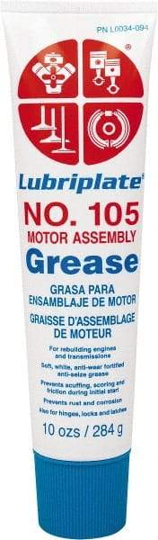 Lubriplate - 10 oz Tube Zinc Oxide General Purpose Grease - White, 150°F Max Temp, NLGIG 0, - Caliber Tooling