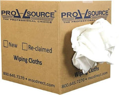 PRO-SOURCE - Virgin Cotton T-Shirt Rag - Low-Lint, White, 3 to 4 Pieces per Lb, Comes in Box - Caliber Tooling