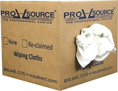 PRO-SOURCE - Virgin Cotton T-Shirt Rag - Lint-Free, White, 3 to 4 Pieces per Lb, Comes in Box - Caliber Tooling