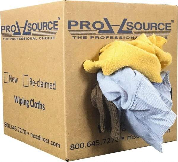 PRO-SOURCE - Reclaimed Rags - Assorted Colors, Fleece and Sweatshirt, Low Lint, Box - Caliber Tooling