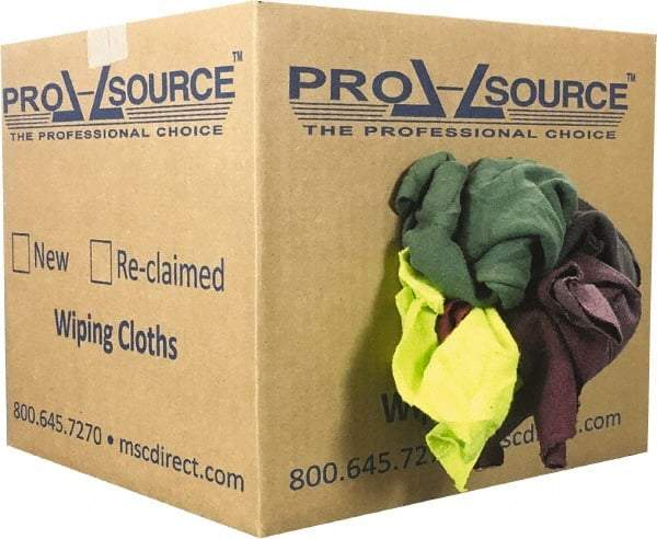 PRO-SOURCE - Reclaimed Rags - Assorted Colors, Fleece and Sweatshirt, Low Lint, Box - Caliber Tooling