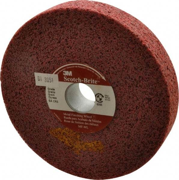 3M - 6" Diam, 1" Face Width, 1" Center Hole, Coarse Grade, Aluminum Oxide Deburring Wheel - Convolute, Hard Density 6 Grade, 6,000 RPM - Caliber Tooling