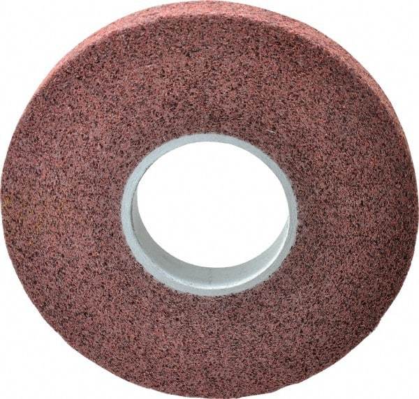 3M - 8" Diam, 1" Face Width, 3" Center Hole, Medium Grade, Aluminum Oxide Deburring Wheel - Convolute, Medium Density 5 Grade, 4,500 RPM - Caliber Tooling