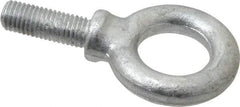 Made in USA - 4,000 Lb Capacity, Steel, 5/8-11 Thread, Fixed Lifting Eye Bolt - Fully Threaded, 1-3/4" Shank, 1-3/4" Thread Length, Shoulder - Caliber Tooling