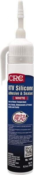 CRC - 8 oz Tube White RTV Silicone Gasket Sealant - -76 to 356°F Operating Temp, 24 hr Full Cure Time - Caliber Tooling