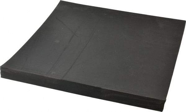 Made in USA - 12" Long, 12" Wide, 1" Thick, Neoprene Rubber Foam Sheet - 35 to 45 Durometer, Black, -40 to 220°F, 1,500 psi Tensile Strength, Stock Length - Caliber Tooling