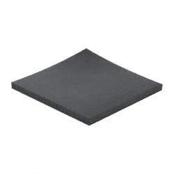 Made in USA - 12" Long, 12" Wide, 1/2" Thick, Buna-N Rubber Foam Sheet - 65 to 75 Durometer, Black, -40 to 212°F, 1,500 psi Tensile Strength, Stock Length - Caliber Tooling