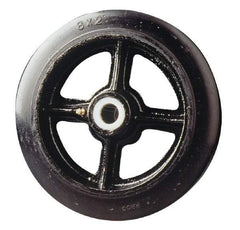 Fairbanks - 5 Inch Diameter x 2 Inch Wide, Rubber Caster Wheel - 700 Lb. Capacity, 2-3/16 Inch Hub Length, 5/8 Inch Axle Diameter, Roller Bearing - Caliber Tooling