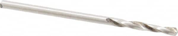 Interstate - #44 118° Spiral Flute High Speed Steel Screw Machine Drill Bit - Oxide Finish, Right Hand Cut, 3/4" Flute Length, 1-3/4" OAL, Standard Point, Straight Shank - Caliber Tooling