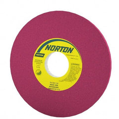 Norton - 7" Diam x 1-1/4" Hole x 1/2" Thick, J Hardness, 46 Grit Surface Grinding Wheel - Aluminum Oxide, Type 1, Coarse Grade, 3,600 Max RPM, Vitrified Bond, No Recess - Caliber Tooling