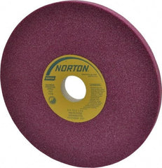 Norton - 8" Diam x 1-1/4" Hole x 1/2" Thick, K Hardness, 46 Grit Surface Grinding Wheel - Aluminum Oxide, Type 1, Coarse Grade, 3,600 Max RPM, Vitrified Bond, No Recess - Caliber Tooling