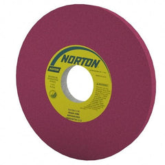 Norton - 8" Diam x 1-1/4" Hole x 1/2" Thick, J Hardness, 60 Grit Surface Grinding Wheel - Aluminum Oxide, Type 1, Medium Grade, 3,600 Max RPM, Vitrified Bond, No Recess - Caliber Tooling