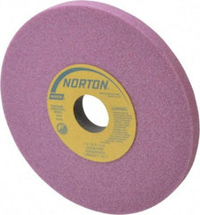 Norton - 7" Diam x 1-1/4" Hole x 1/2" Thick, I Hardness, 46 Grit Surface Grinding Wheel - Aluminum Oxide, Type 1, Coarse Grade, 3,600 Max RPM, Vitrified Bond, No Recess - Caliber Tooling