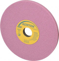 Norton - 8" Diam x 1-1/4" Hole x 1/2" Thick, K Hardness, 46 Grit Surface Grinding Wheel - Aluminum Oxide, Type 1, Coarse Grade, 3,105 Max RPM, Vitrified Bond, No Recess - Caliber Tooling