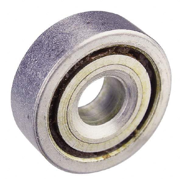 Value Collection - 1/2" Bore Diam, 1-9/32" OD, Open Unground Full Complement Radial Ball Bearing - 5/16" Wide, 1 Row, Round Bore, 533 Lb Dynamic Capacity - Caliber Tooling