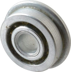 Value Collection - 1/4" Bore Diam, 3/4" OD, Open Unground Full Complement Radial Ball Bearing - With Flange, 1 Row, Round Bore, 287 Lb Dynamic Capacity - Caliber Tooling