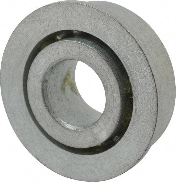 Value Collection - 3/8" Bore Diam, 29/32" OD, Open Unground Full Complement Radial Ball Bearing - With Flange, 1 Row, Round Bore, 356 Lb Dynamic Capacity - Caliber Tooling