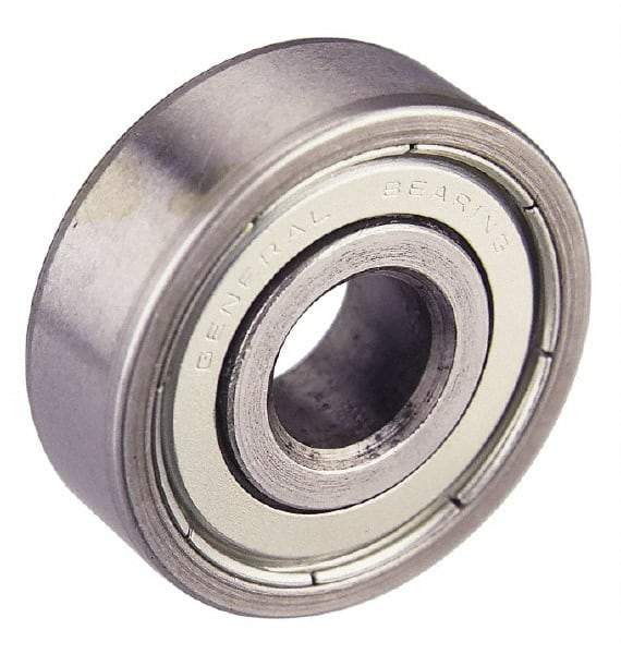 Value Collection - 7/16" Bore Diam, 1-3/8" OD, Double Shield Unground Retainer Type Radial Ball Bearing - 7/16" Wide, 1 Row, Round Bore, 915 Lb Dynamic Capacity - Caliber Tooling