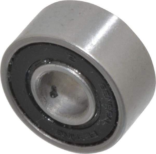 Value Collection - 1/4" Bore Diam, 11/16" OD, Double Seal Unground Retainer Type Radial Ball Bearing - 5/16" Wide, 1 Row, Round Bore, 300 Lb Dynamic Capacity - Caliber Tooling