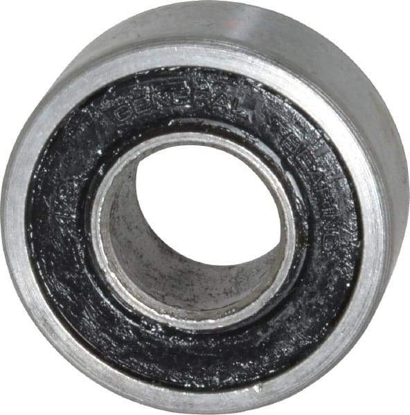 Value Collection - 3/8" Bore Diam, 7/8" OD, Double Seal Unground Retainer Type Radial Ball Bearing - 11/32" Wide, 1 Row, Round Bore, 450 Lb Dynamic Capacity - Caliber Tooling