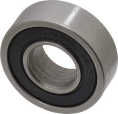 Value Collection - 1/2" Bore Diam, 1-1/8" OD, Double Seal Unground Retainer Type Radial Ball Bearing - 3/8" Wide, 1 Row, Round Bore, 691 Lb Dynamic Capacity - Caliber Tooling