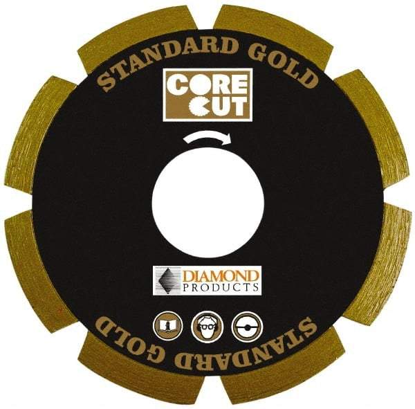 Core Cut - 7" Diam, 20mm Arbor Hole Diam, Wet & Dry Cut Saw Blade - Diamond-Tipped, Standard Round Arbor - Caliber Tooling