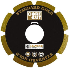 Core Cut - 4-1/2" Diam, 20mm Arbor Hole Diam, Wet & Dry Cut Saw Blade - Diamond-Tipped, Standard Round Arbor - Caliber Tooling