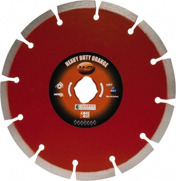 Core Cut - 7" Diam, 20mm Arbor Hole Diam, Wet & Dry Cut Saw Blade - Diamond-Tipped, Standard Round Arbor - Caliber Tooling