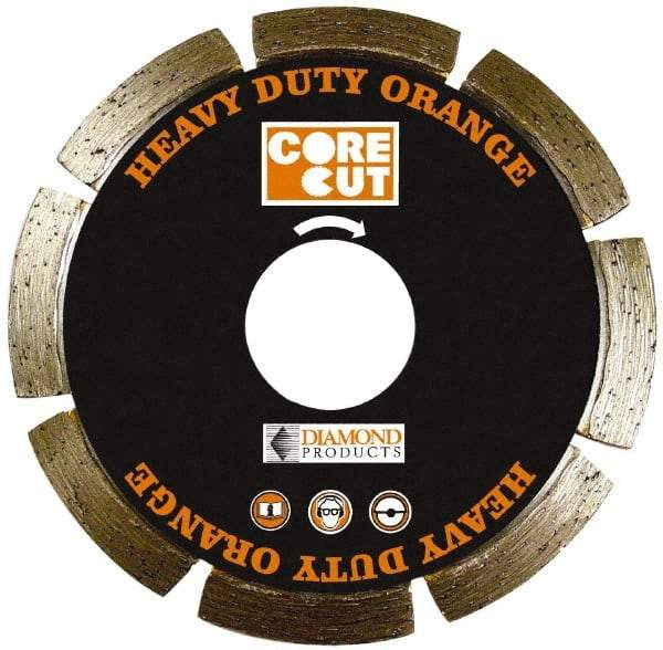 Core Cut - 4-1/2" Diam, 20mm Arbor Hole Diam, Wet & Dry Cut Saw Blade - Diamond-Tipped, Standard Round Arbor - Caliber Tooling