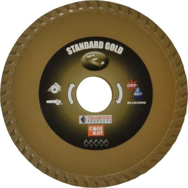 Core Cut - 4-1/2" Diam, 20mm Arbor Hole Diam, Wet & Dry Cut Saw Blade - Diamond-Tipped, Diamond Arbor - Caliber Tooling