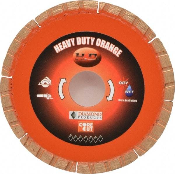 Core Cut - 4" Diam, 20mm Arbor Hole Diam, Wet & Dry Cut Saw Blade - Diamond-Tipped, Standard Round Arbor - Caliber Tooling