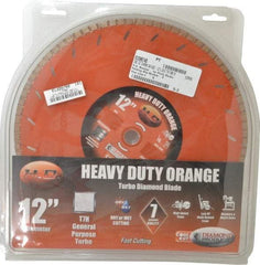 Core Cut - 12" Diam, 20mm Arbor Hole Diam, Wet & Dry Cut Saw Blade - Diamond-Tipped, Standard Round Arbor - Caliber Tooling