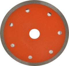 Core Cut - 4" Diam, 5/8" Arbor Hole Diam, Wet & Dry Cut Saw Blade - Diamond-Tipped, Standard Round Arbor - Caliber Tooling