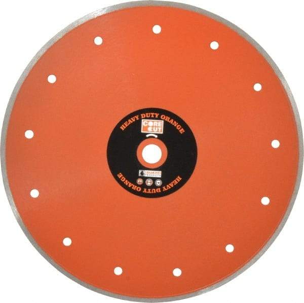 Core Cut - 10" Diam, 5/8" Arbor Hole Diam, Wet & Dry Cut Saw Blade - Diamond-Tipped, Standard Round Arbor - Caliber Tooling