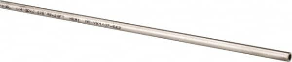 Value Collection - 6' Long, 1/4" OD, 316 Stainless Steel Tube - 0.035" Wall Thickness - Caliber Tooling